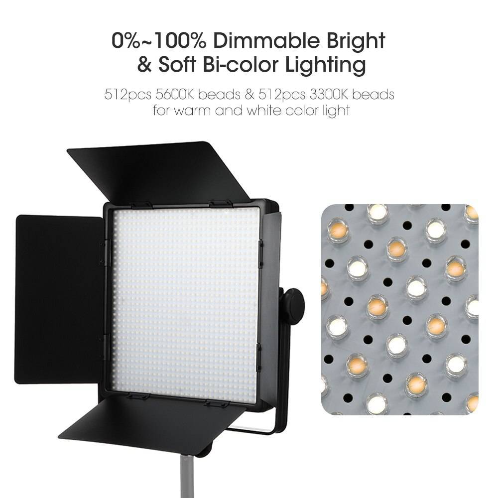Godox LED1000BI II LED Video Light Dimmable Color Temperature +LCD